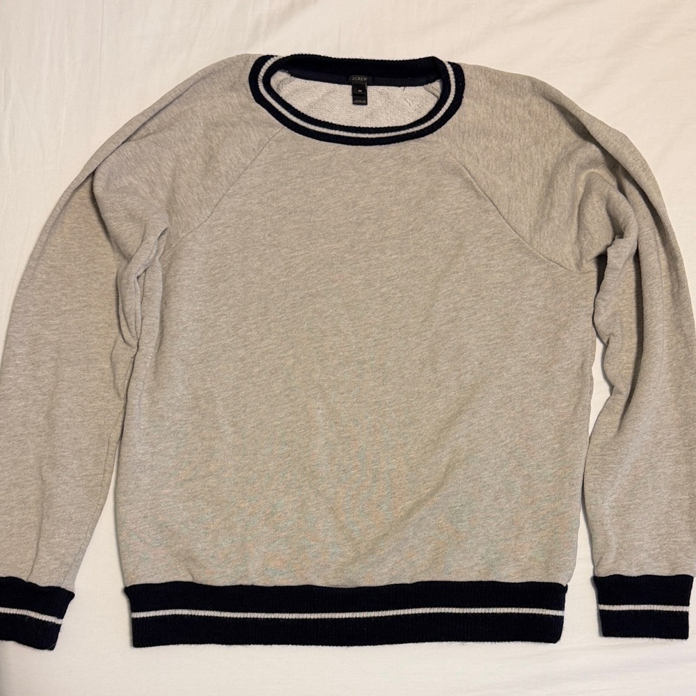 J. Crew Gray Sweatshirt with Black Accents